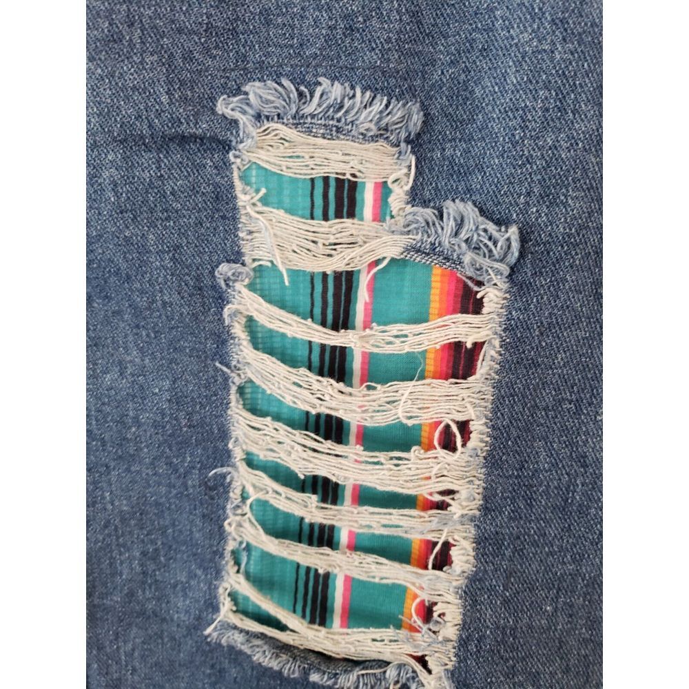 crazy train denim skirt mini distressed southwest‎ western - Picture 5 of 9